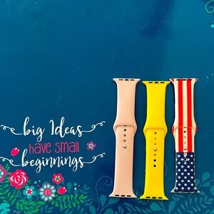 Set of Three Colorful Watch Bands